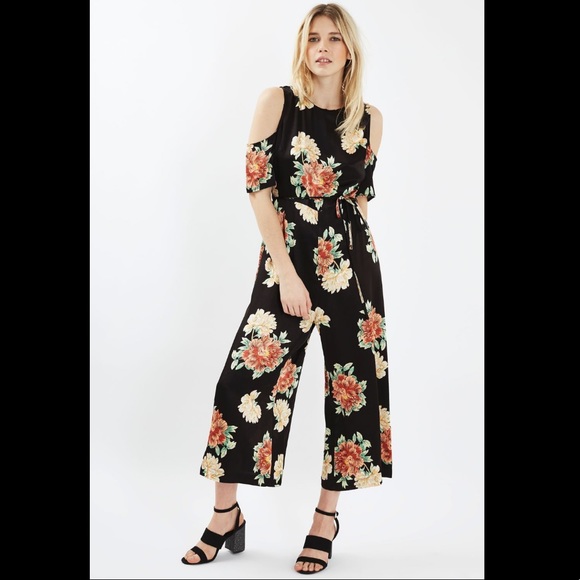 TOPSHOP Floral Cold Shoulder Jumpsuit - Picture 4 of 10
